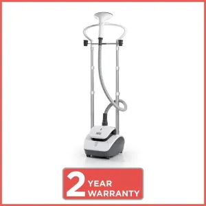 BLACK & DECKER BXGS2001IN Garment Steamer with Pleat Maker 2000 Watt, Fabric Brush, Collar Id and Lint Remover (White)