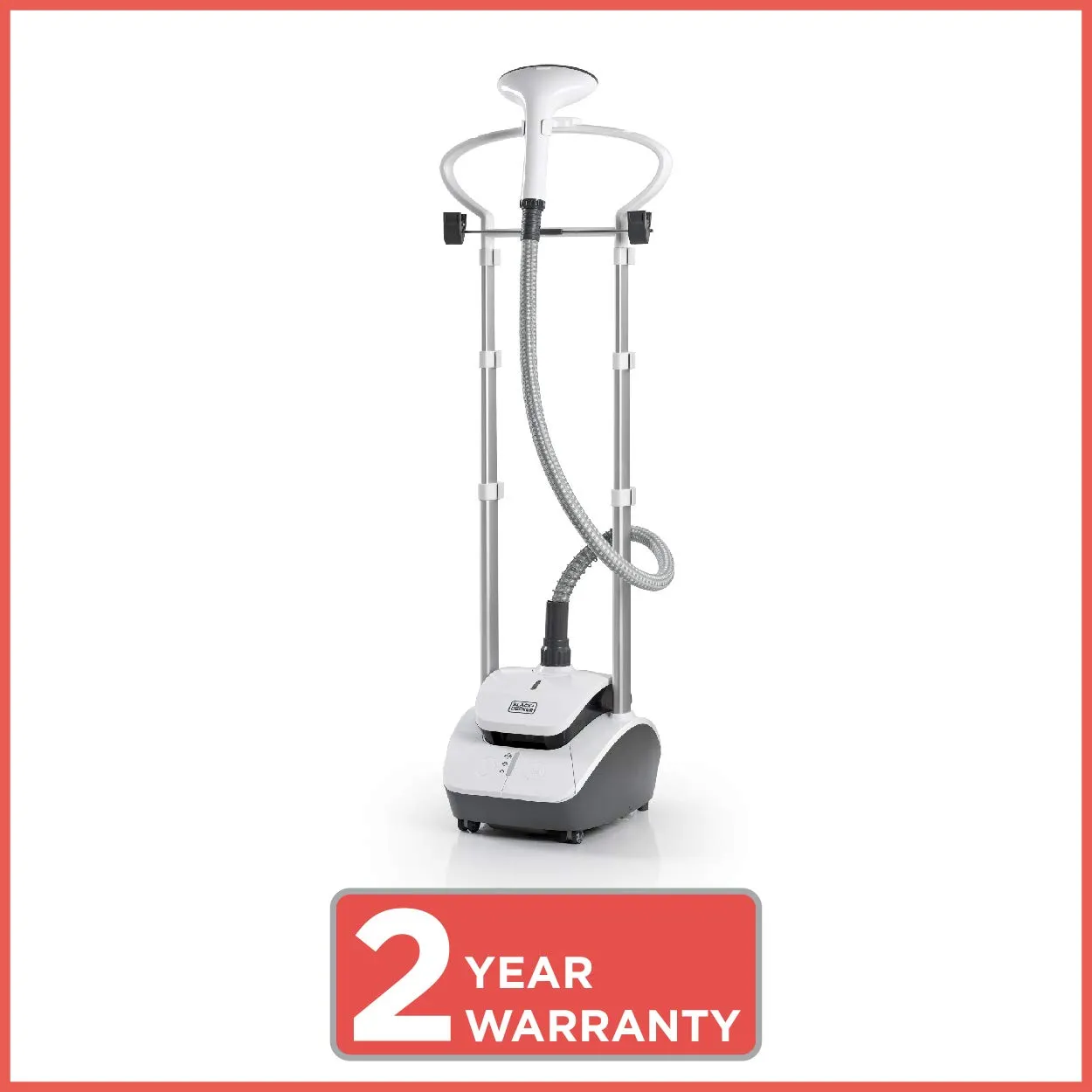 BLACK & DECKER BXGS2001IN Garment Steamer with Pleat Maker 2000 Watt, Fabric Brush, Collar Id and Lint Remover (White)