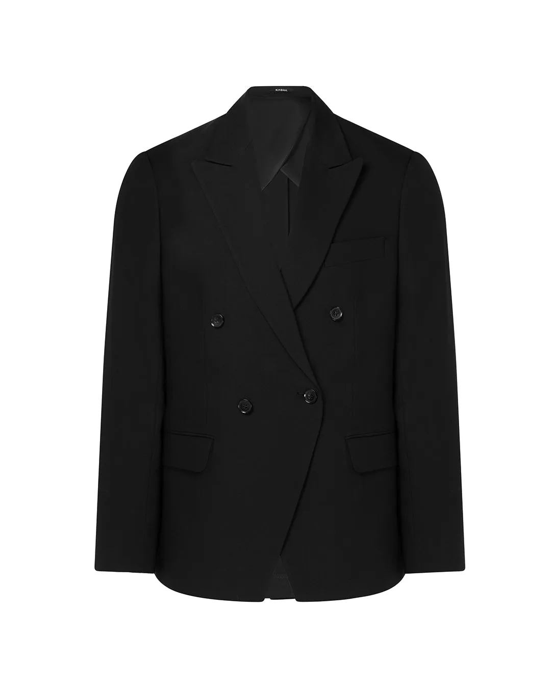 Black Double-Breasted Blazer  Unique V-Cut Precision for Elevated Style Online UAE