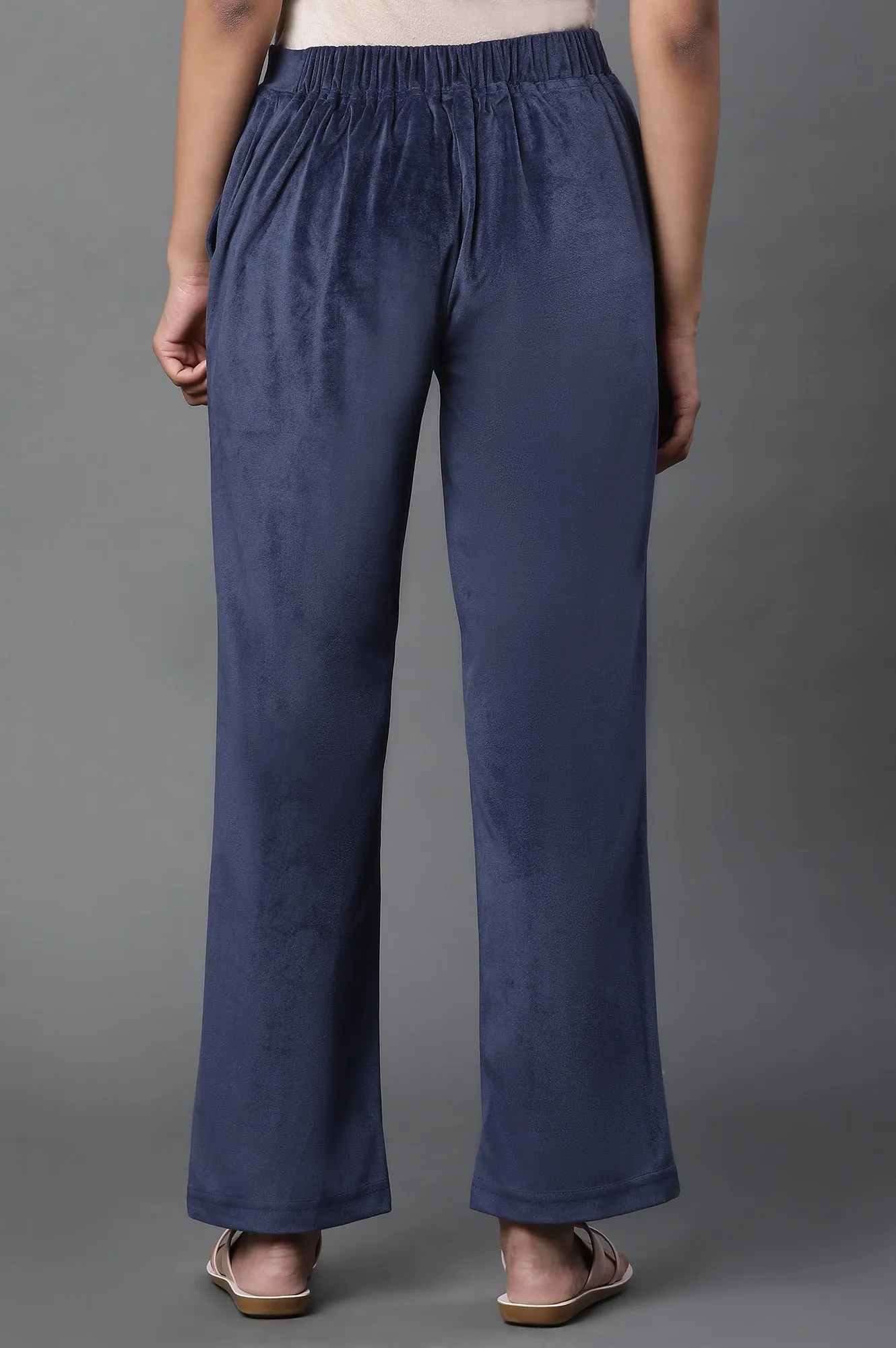 Blue Velvet Straight Pants