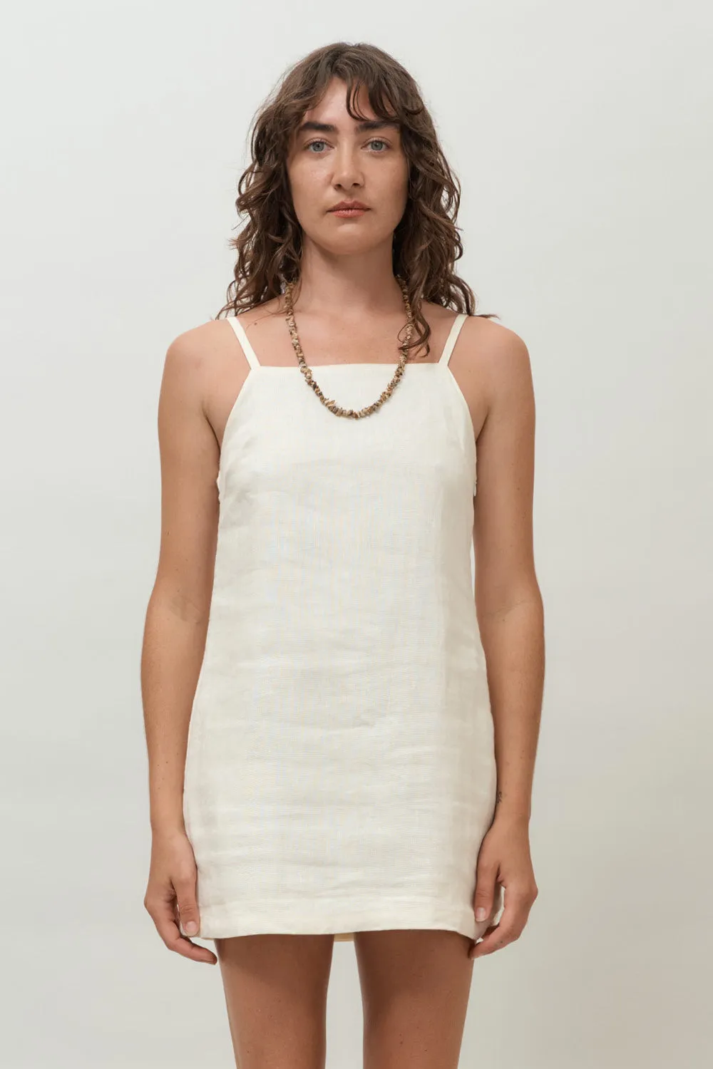 Carmen Structured Mini Dress | Cream