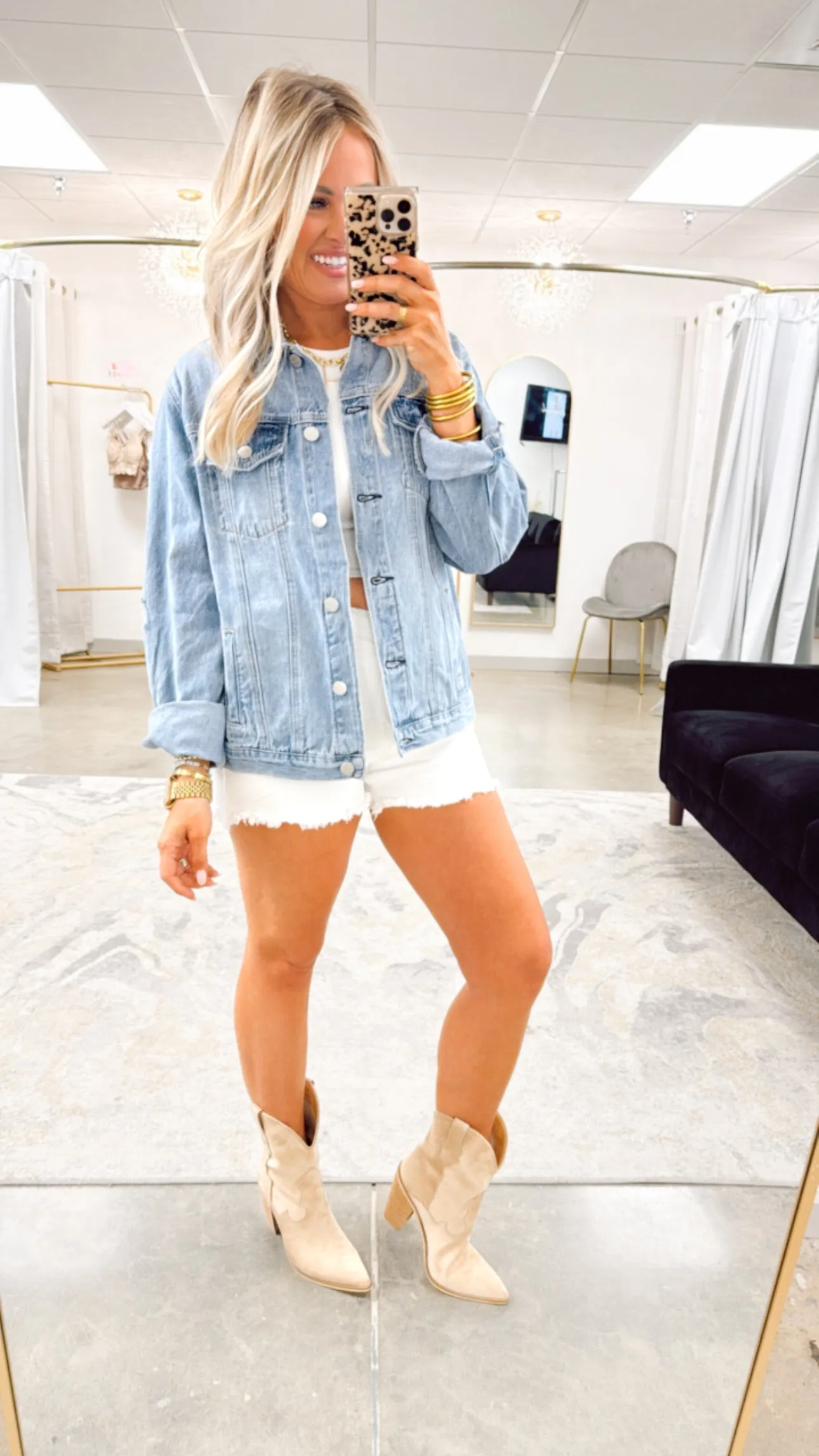 Cello Mid Length Classic Denim Jacket
