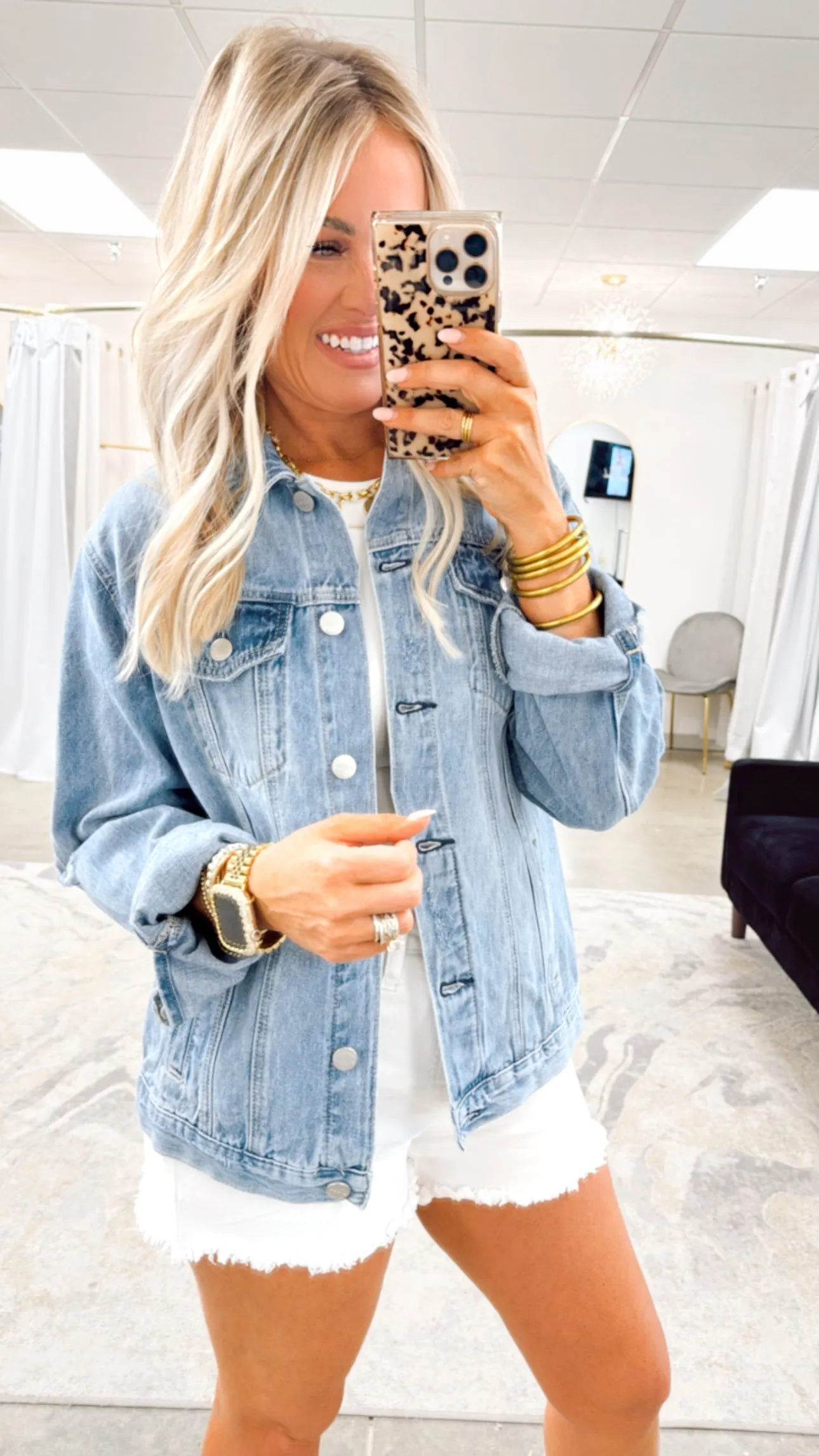 Cello Mid Length Classic Denim Jacket