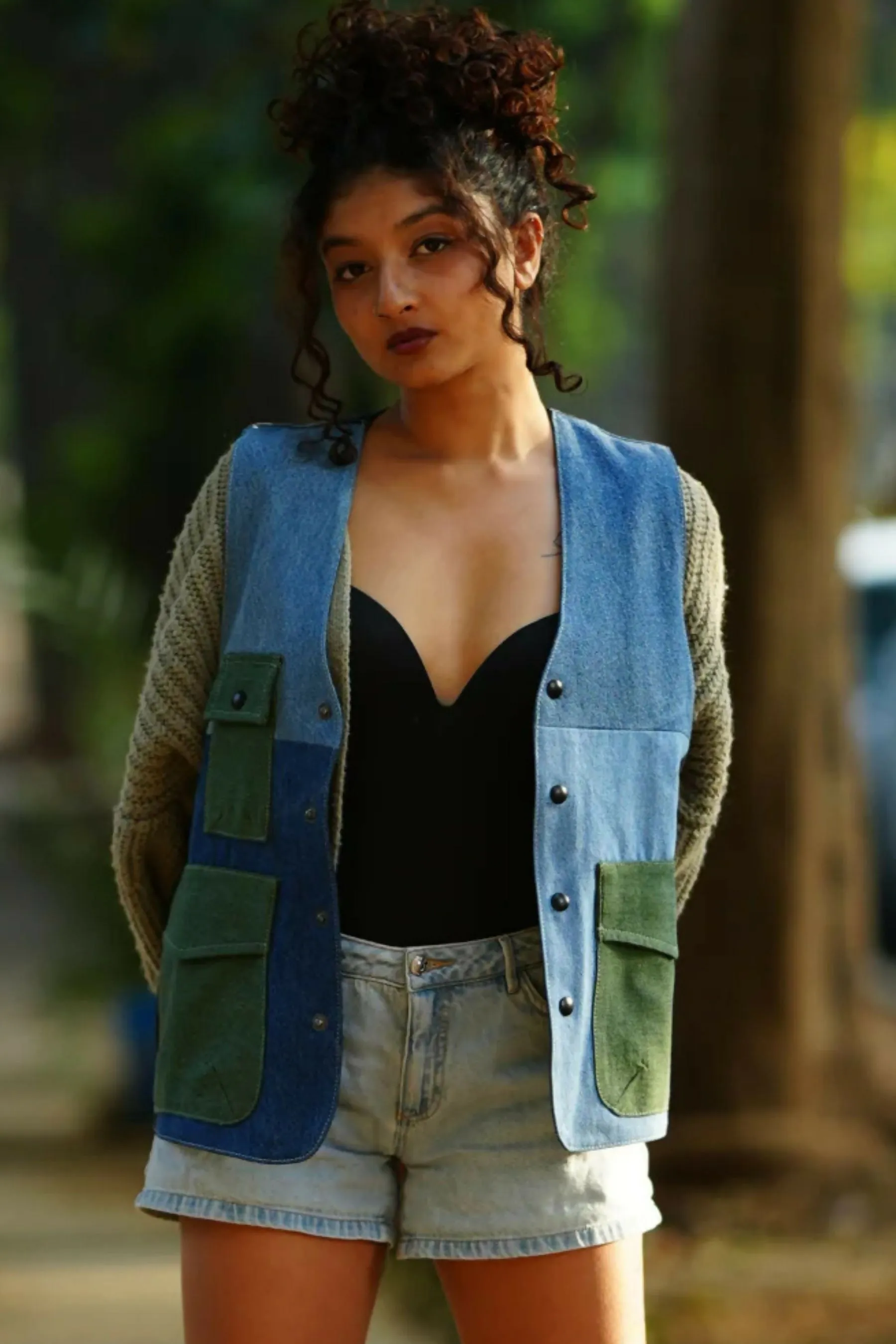 Contrast Stitch Gilet Jacket