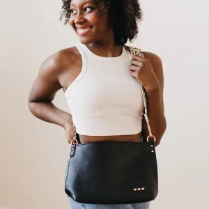 Cora Structured Hobo Bag-Black