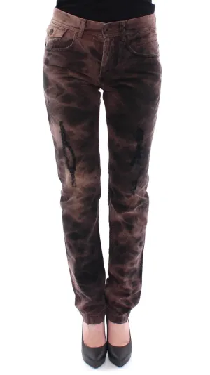 Dolce & Gabbana Brown Cotton Regular Fit STYLISH Jeans