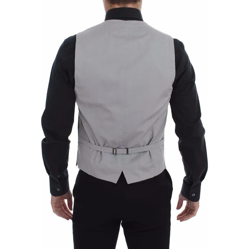 Dolce & Gabbana Elegant Gray Slim Fit Dress Vest