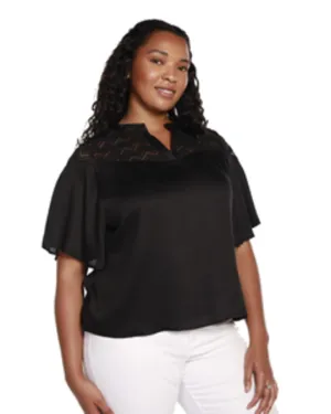 Eva Lace Detail Top | Black