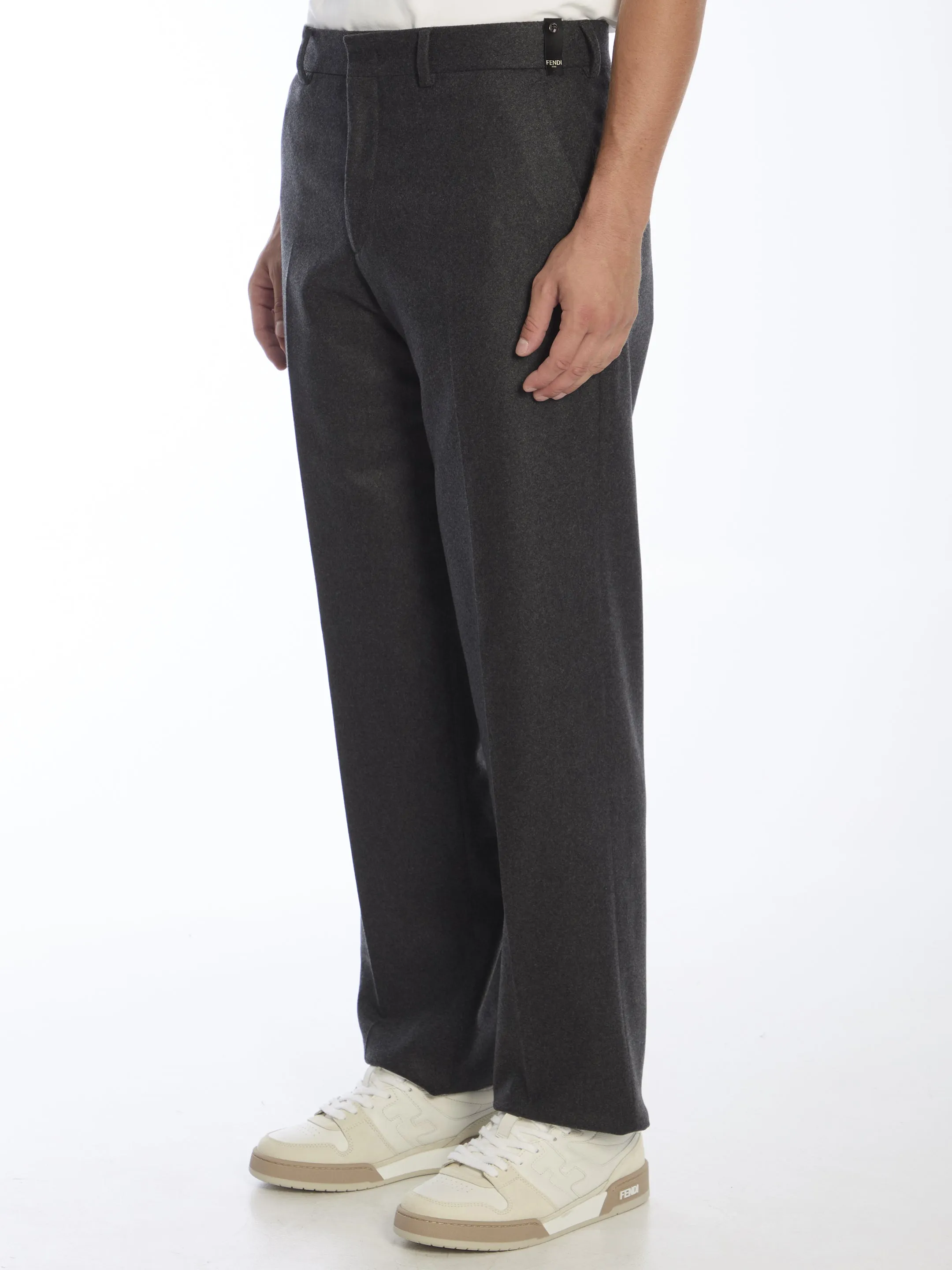 Fendi Cashmere Men's Straight-Leg Pants