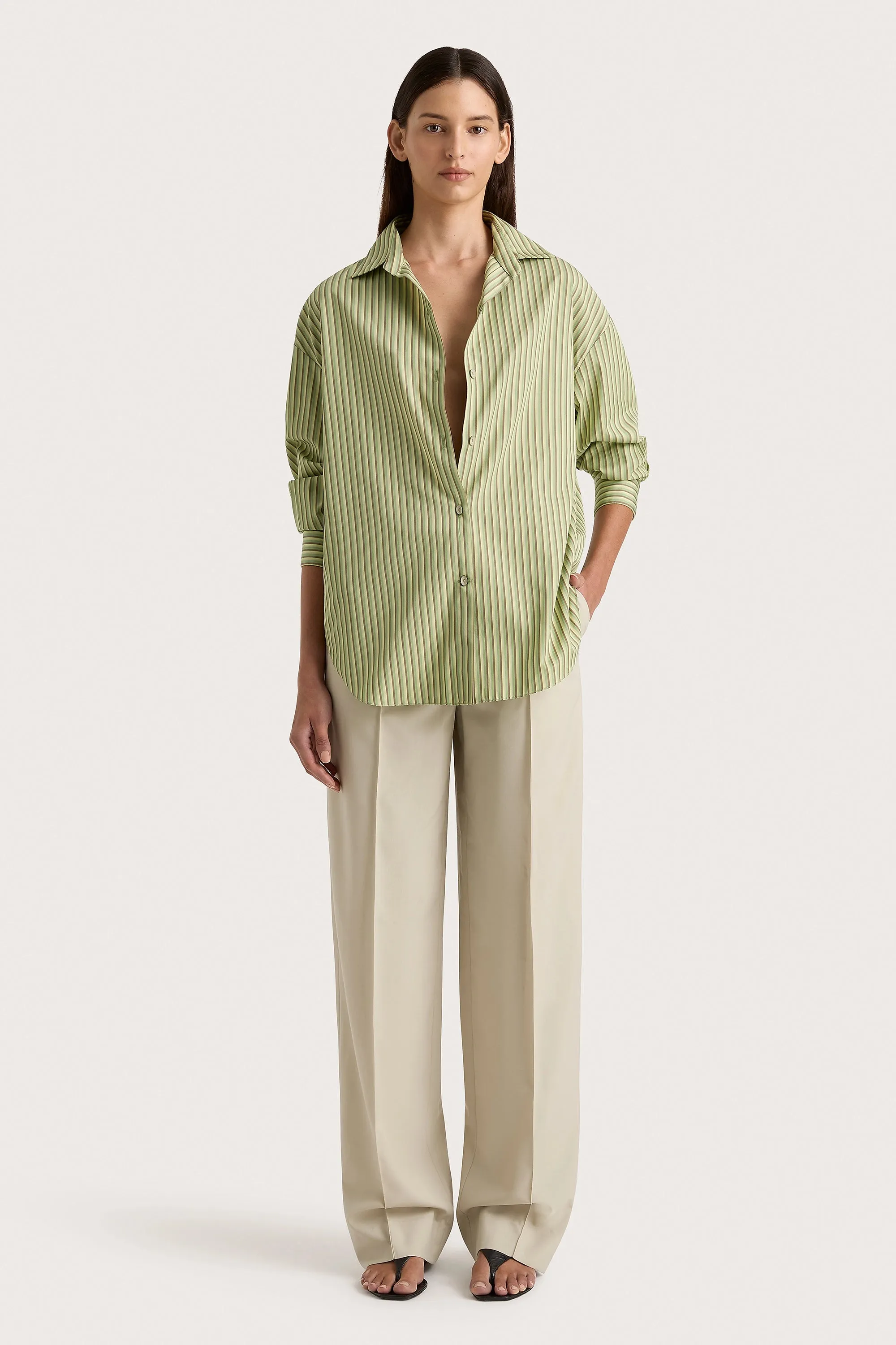 Freja Shirt Green Stripe
