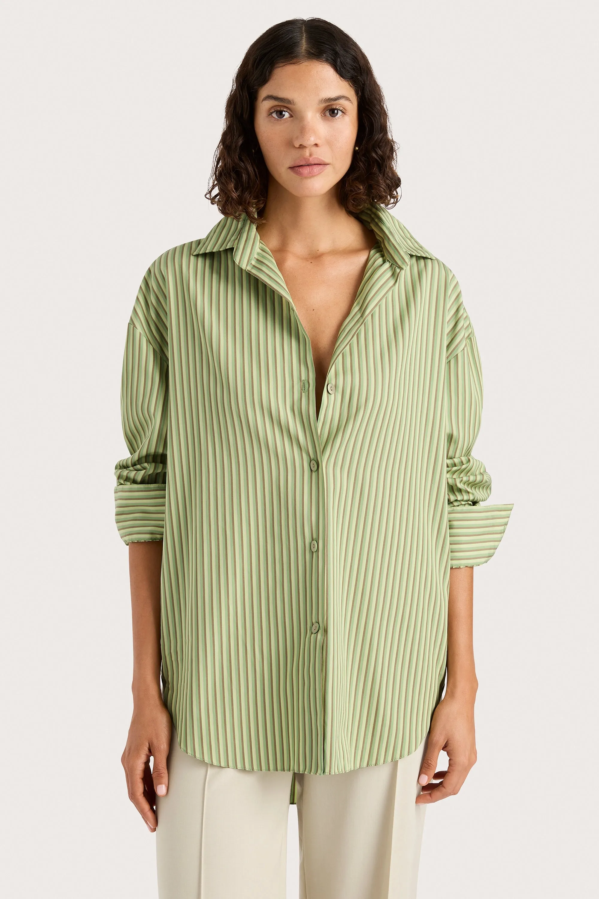 Freja Shirt Green Stripe