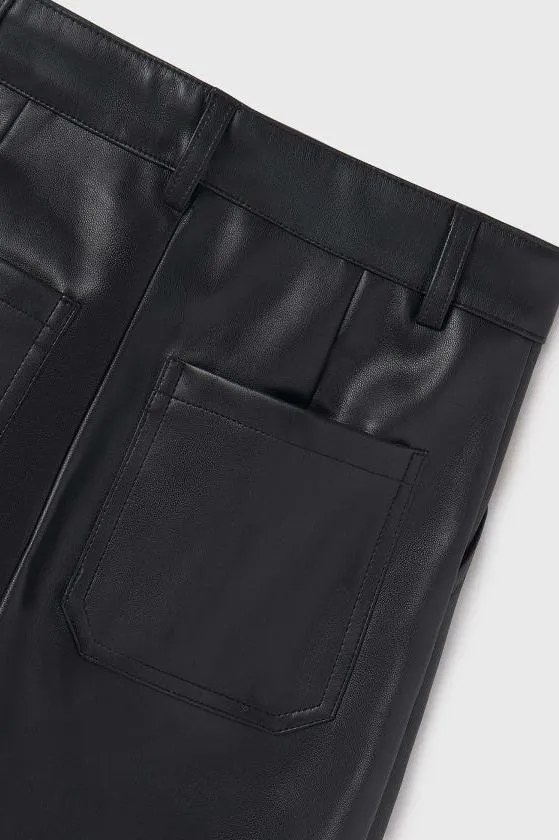 girls faux leather pant