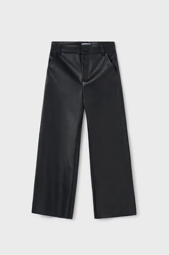girls faux leather pant