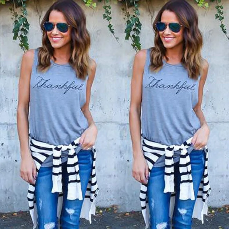 Hot summer Thank you Printed T Shirt 90s Fashion Women Tees