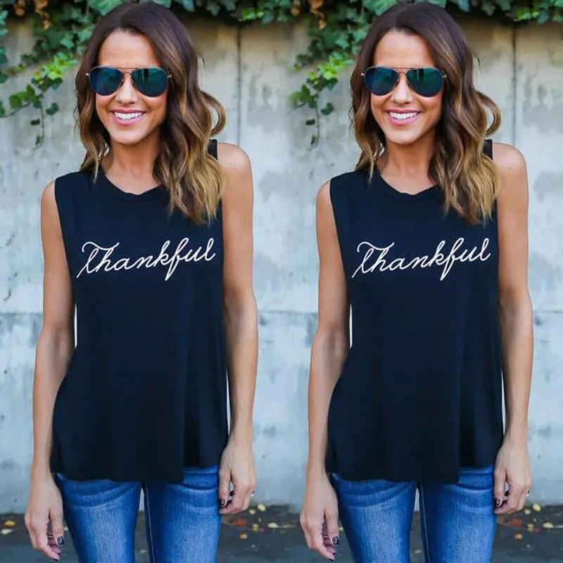 Hot summer Thank you Printed T Shirt 90s Fashion Women Tees