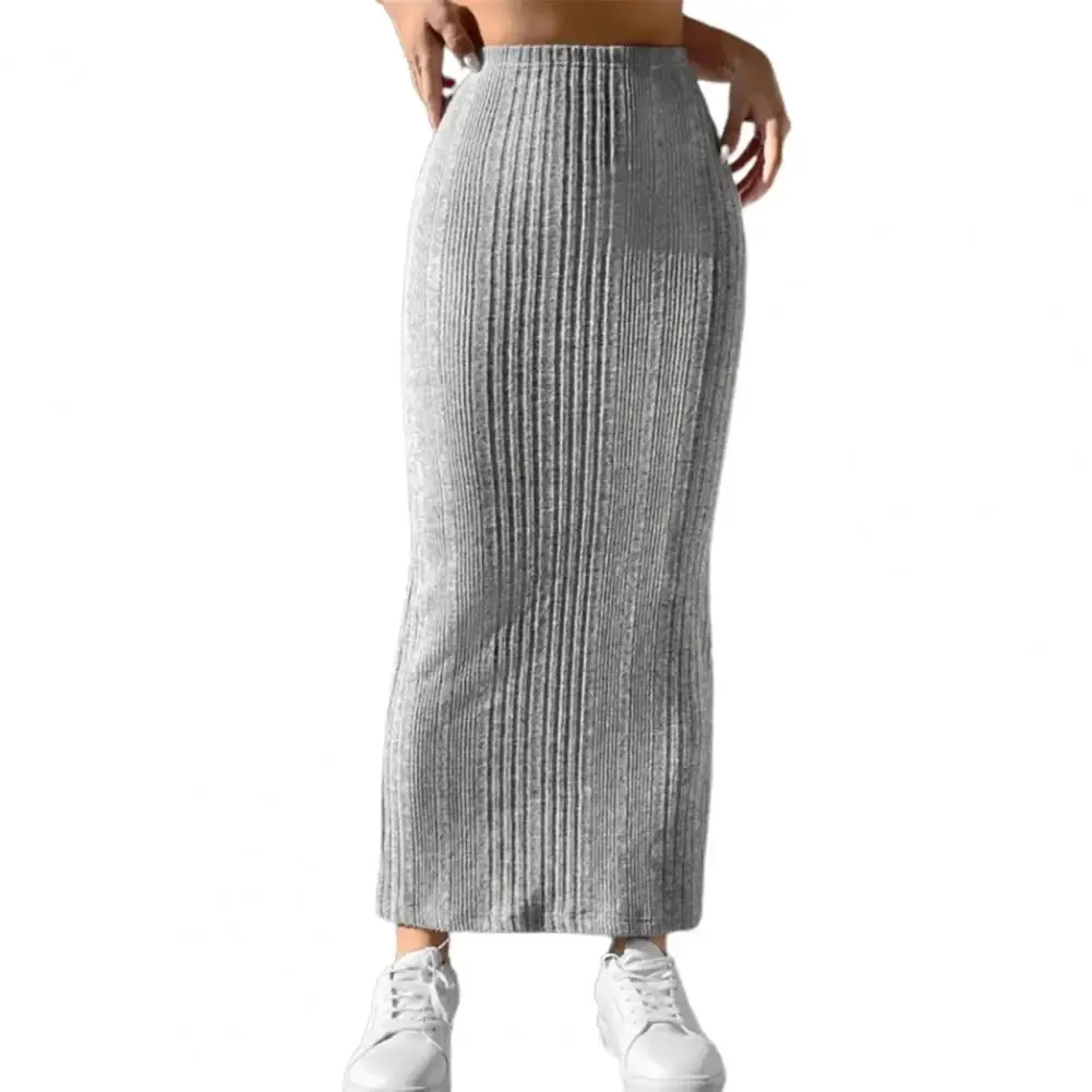 LVSANW Solid Bodycon Ruched Knitted Long Skirt Women Sexy Black Elastic Elegant High Waist Mermaid Sheath Maxi Skirts Summer Streetwear