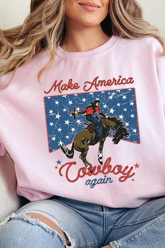 Make America Cowboy Graphic Fleece Sweatshirts choice of colors