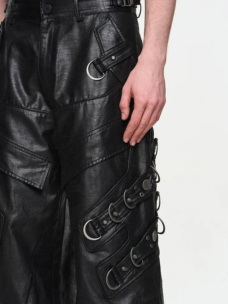 Mauroicardi Shadowstrike PU Leather Moto Pants – Blackout Edition 2025