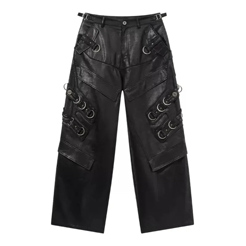 Mauroicardi Shadowstrike PU Leather Moto Pants – Blackout Edition 2025