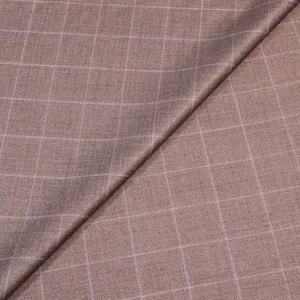 Medium Gray Windowpane Wool and Silk Dorsilk Jacketing Dormeuil Fabric