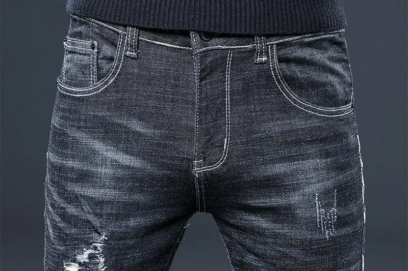 Men’s High Quality Retro Black Denim Pants