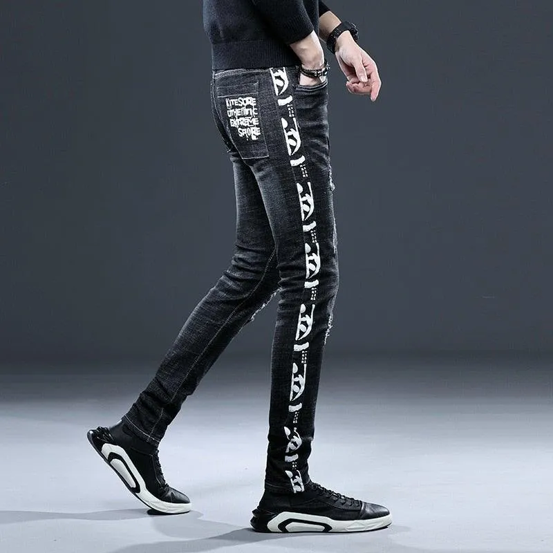 Men’s High Quality Retro Black Denim Pants