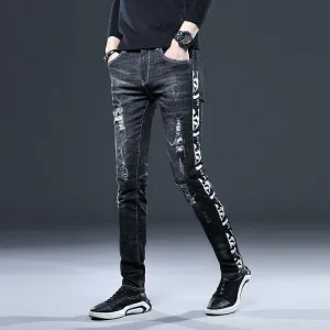Men’s High Quality Retro Black Denim Pants