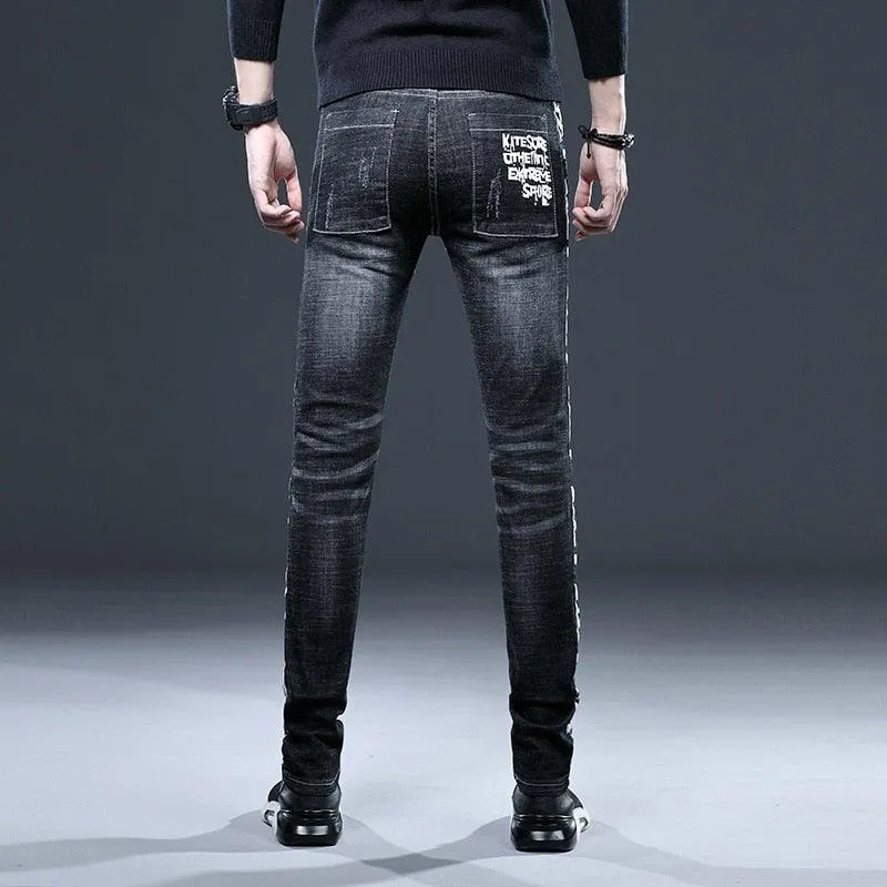 Men’s High Quality Retro Black Denim Pants