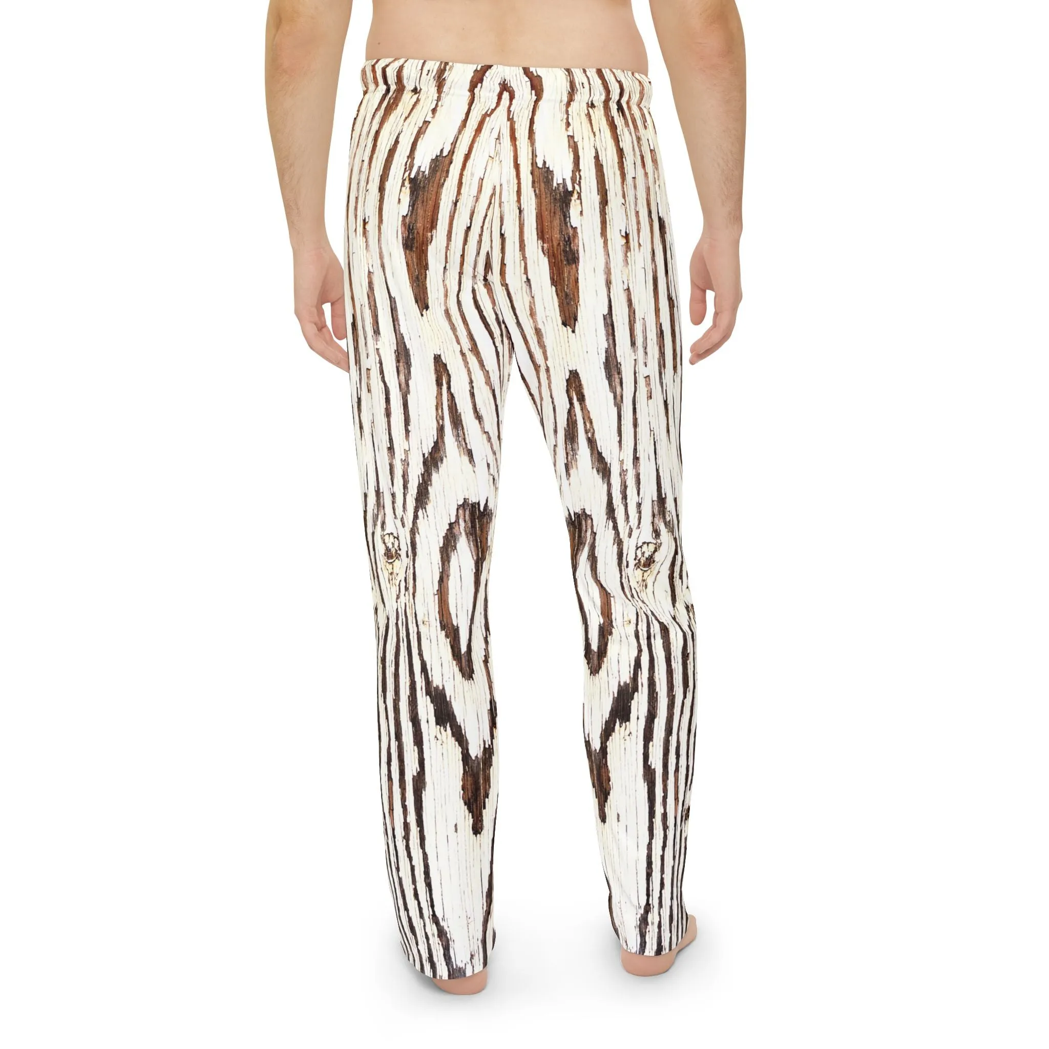 Men's Stylish Woodgrain Pajama Pants - Relaxed Comfort for Home and Leisure