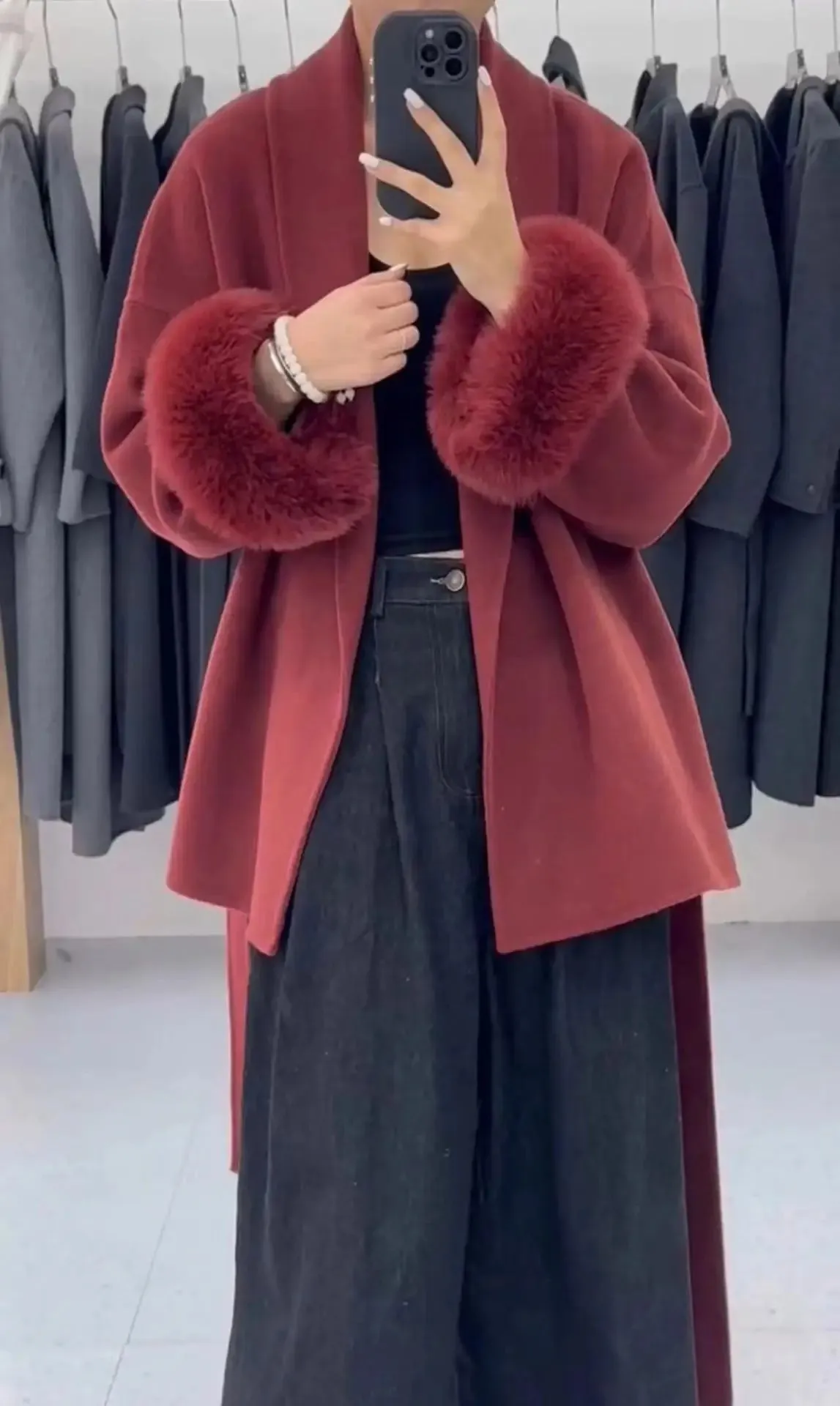 Meridth Fur Trench Coat