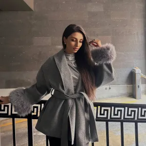 Meridth Fur Trench Coat