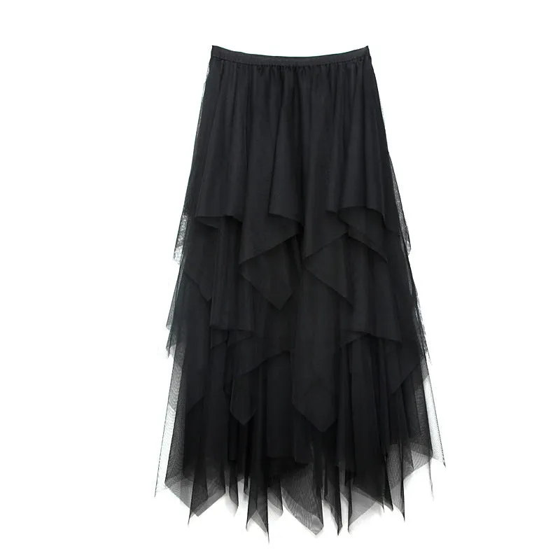 Mesh Tutu Cake Mid-Length Elegant Skirt Niche Fairy Dress Skirt