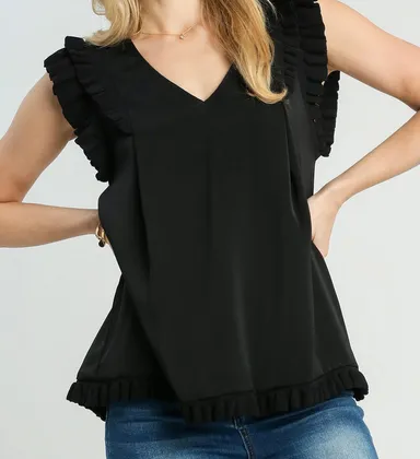 Michelle Mixed Media Layered Cap Sleeve Top
