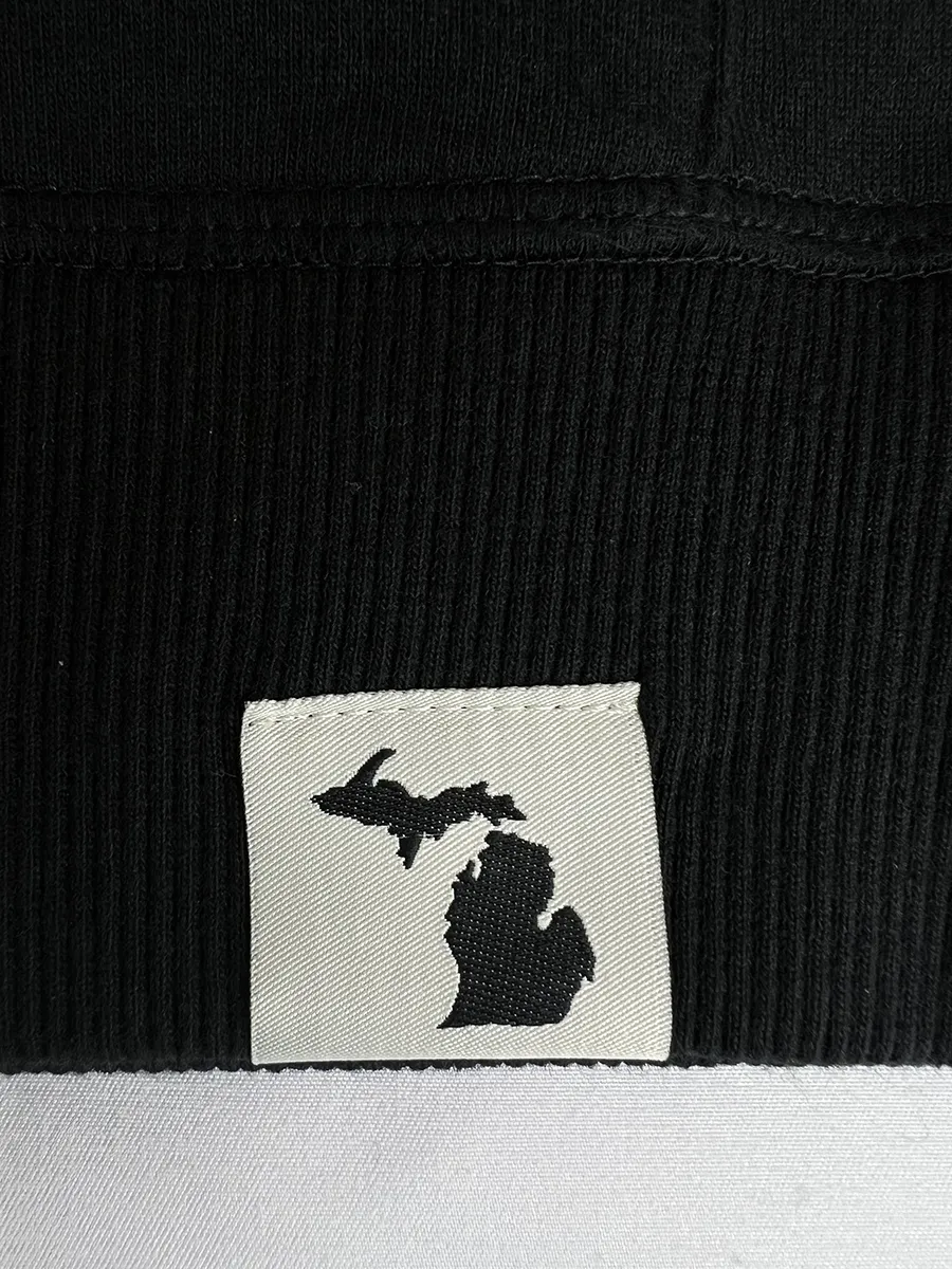 Michigan Hem Tag Zip Hoodie