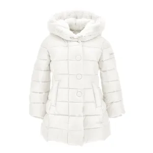 Monnalisa Girl's Panna Technical Fabric Padded Coat