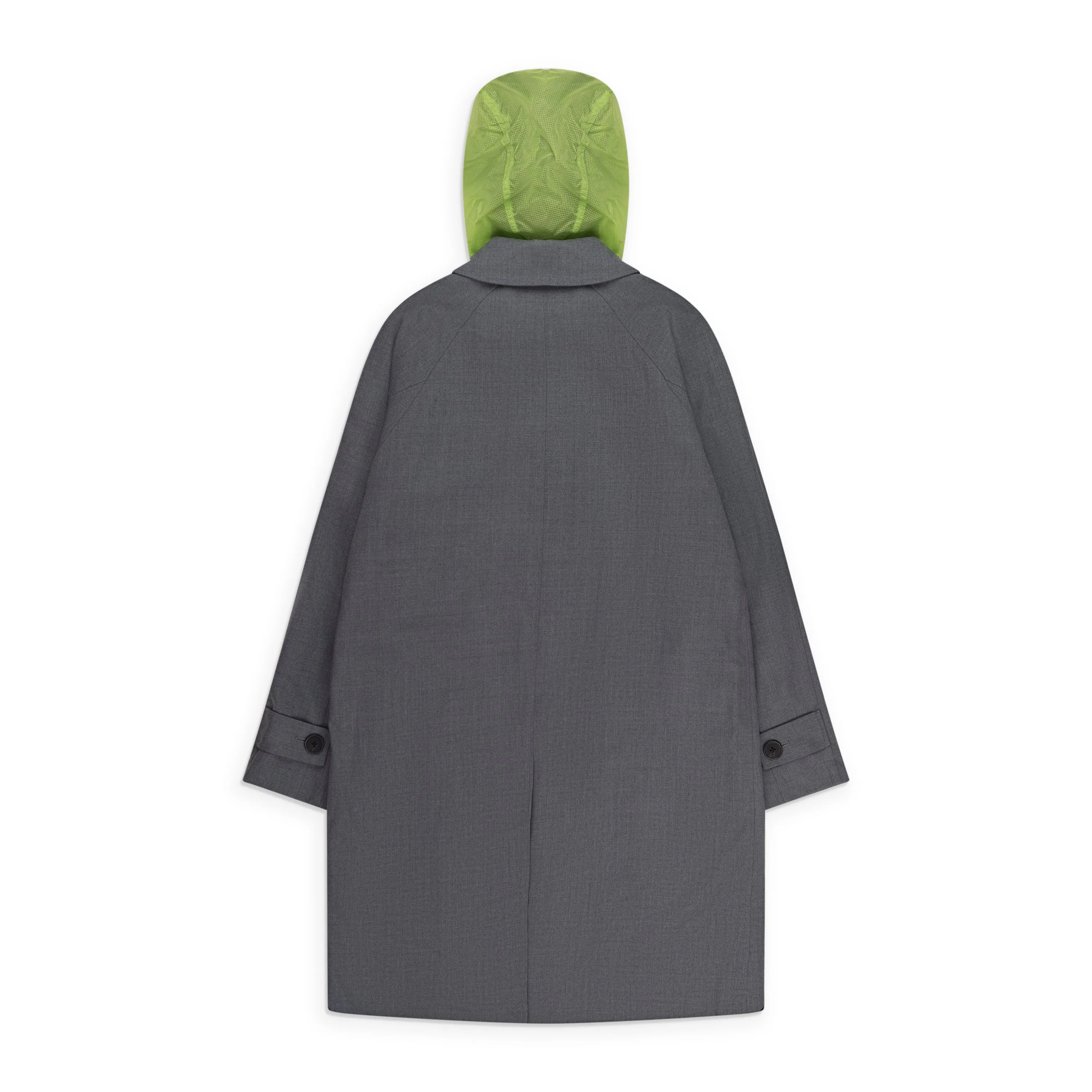NWT OC NYLON HOODED WOOL GREY TRENCH COATS