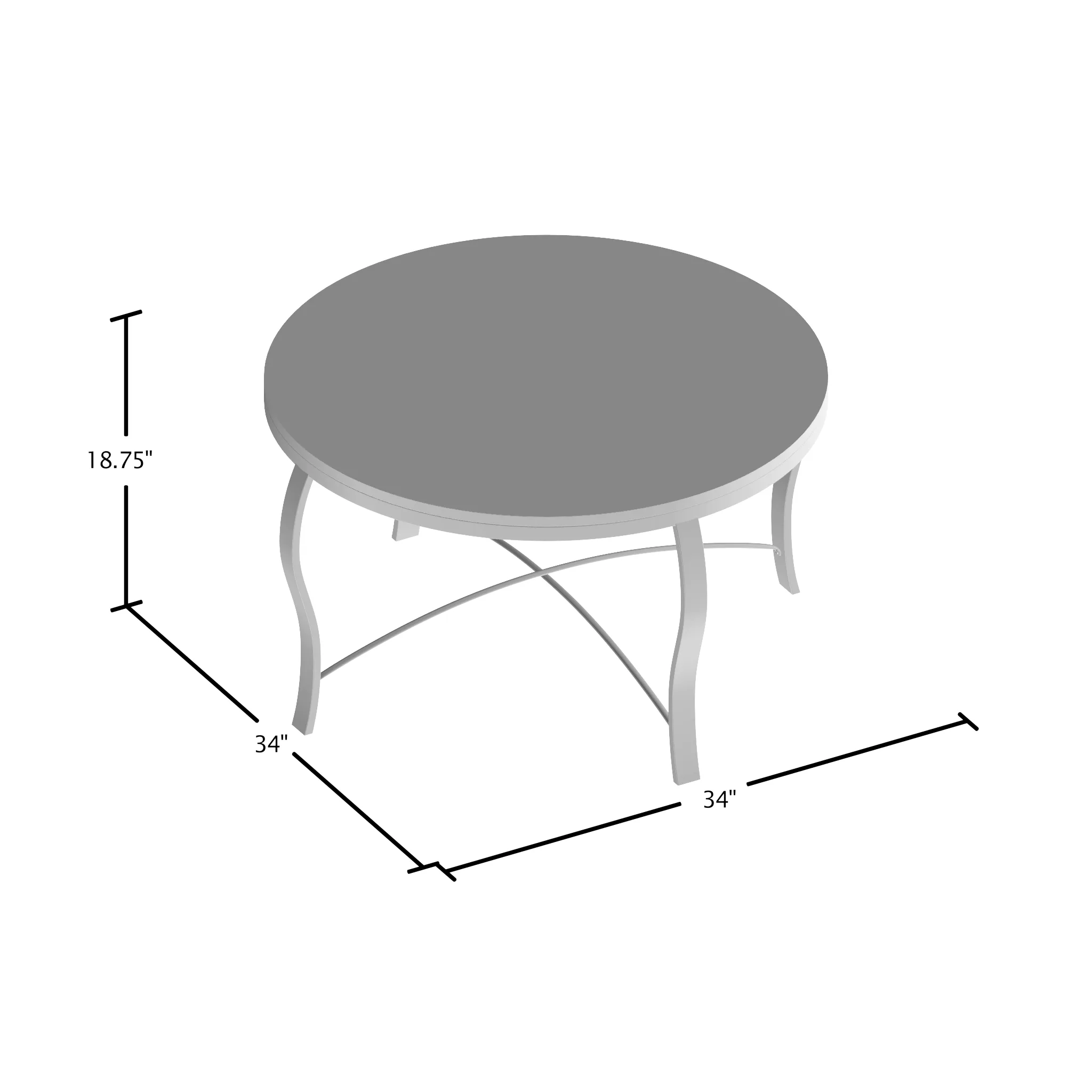 Orellia Rustic Oak On Champagne Metal 3-Piece Round Accent Table Set