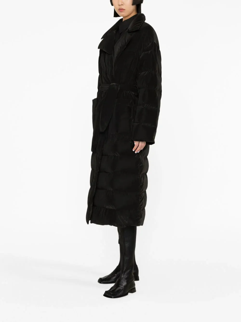 padded single-breasted coat