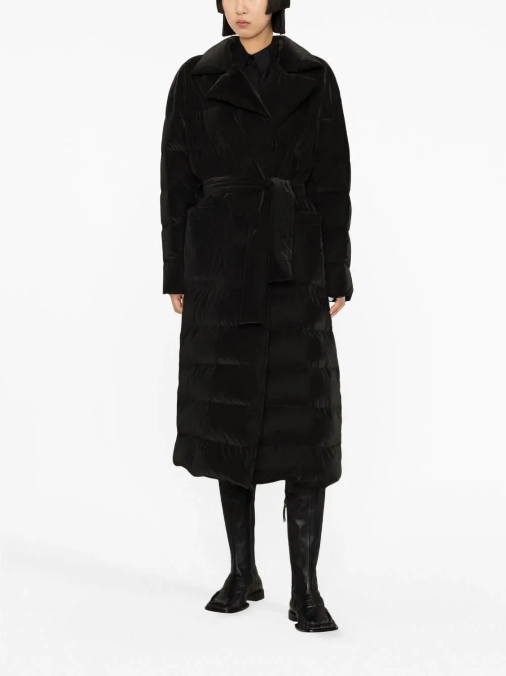 padded single-breasted coat