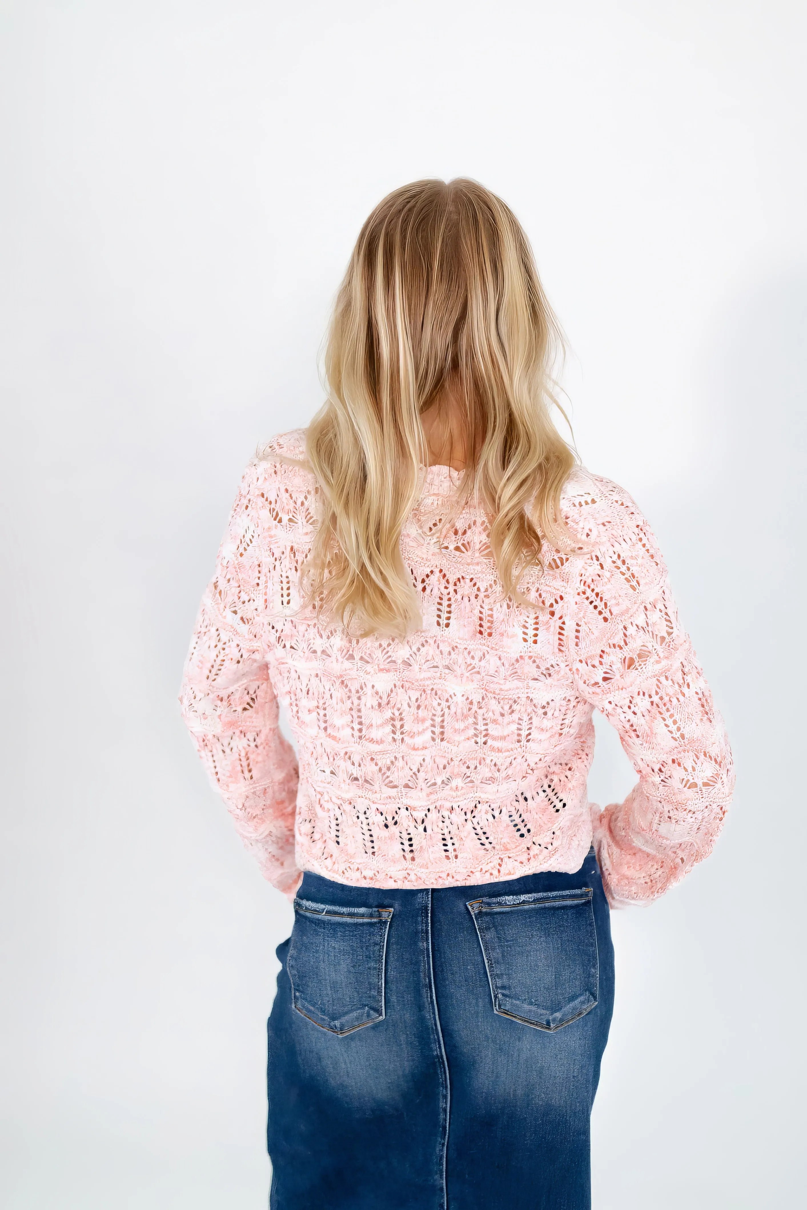 Pointelle Tie Front Cardigan