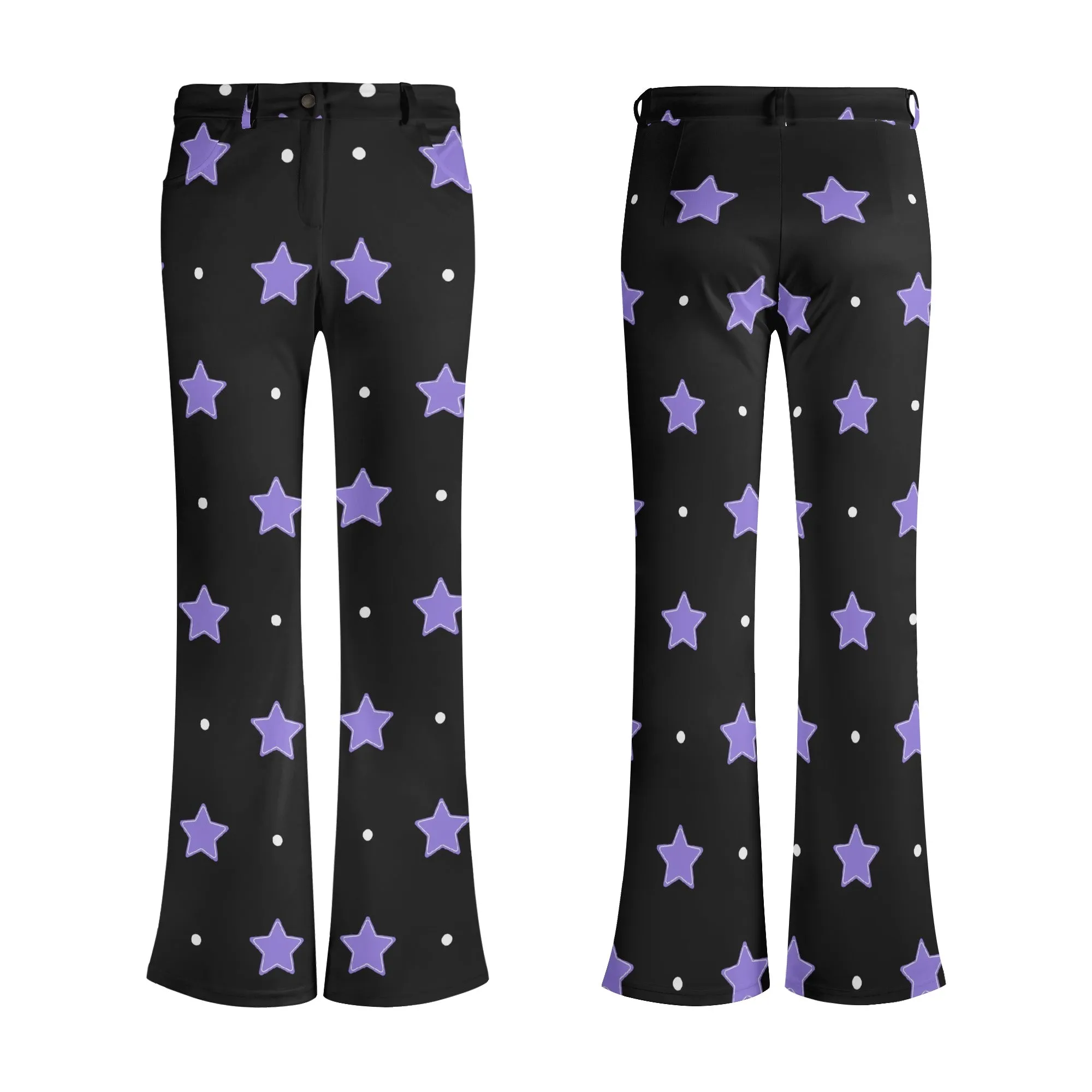 Purple Stars Flare Pants