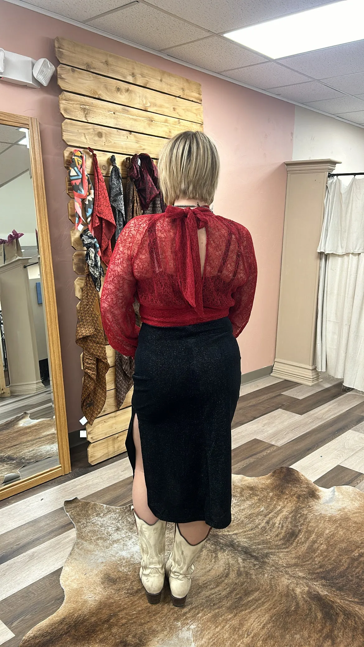 Raglan Sleeve Lace Top