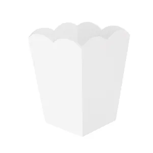 Scalloped Bin White
