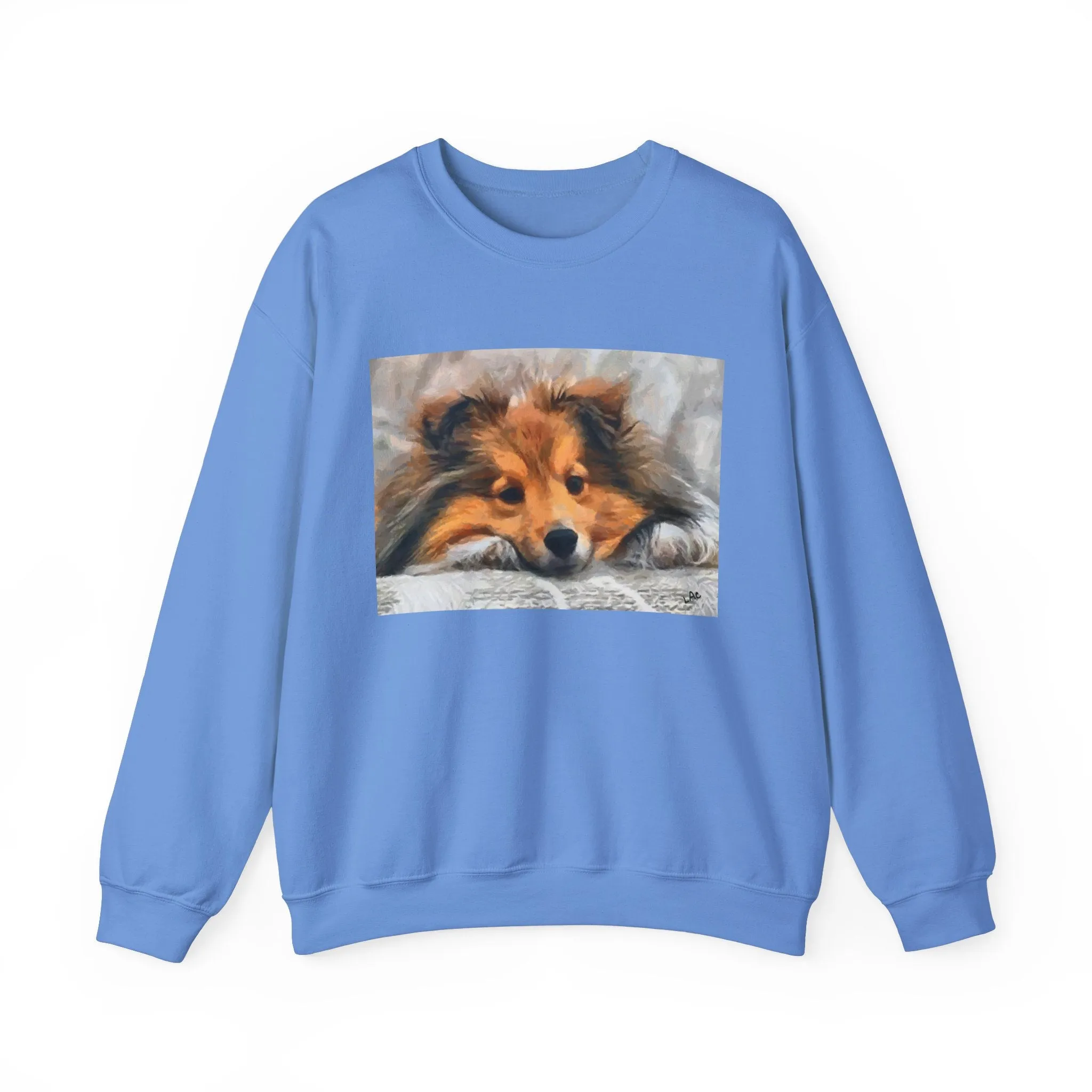 Shetland Sheepdog 'Sleepy Sheltie' Unisex 50/50 Crewneck Sweatshirt