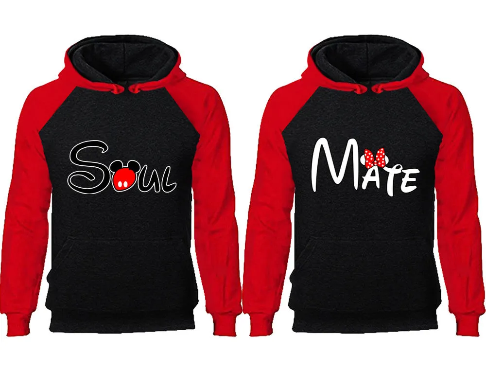 Soul & Mate Couple Matching Raglan Hoodies – Comfortable Unisex Pullover | Sold Separately in Sizes & Colors