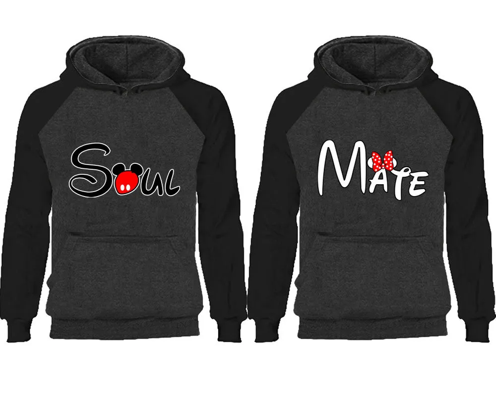 Soul & Mate Couple Matching Raglan Hoodies – Comfortable Unisex Pullover | Sold Separately in Sizes & Colors