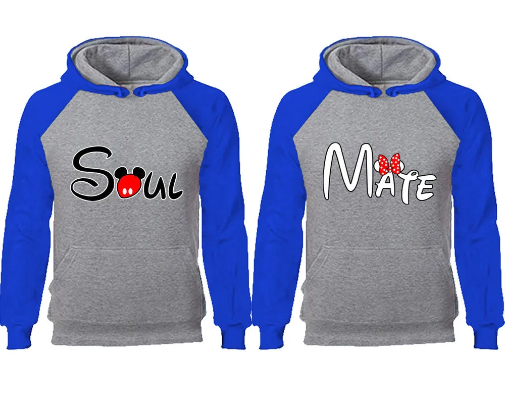 Soul & Mate Couple Matching Raglan Hoodies – Comfortable Unisex Pullover | Sold Separately in Sizes & Colors