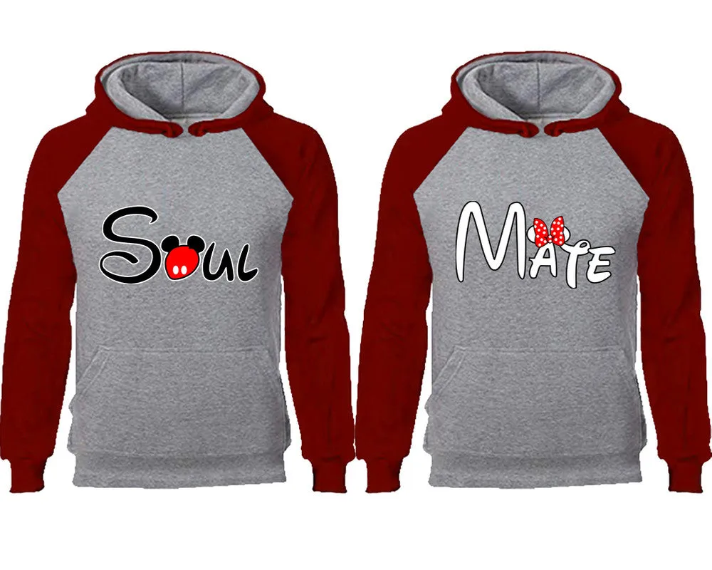 Soul & Mate Couple Matching Raglan Hoodies – Comfortable Unisex Pullover | Sold Separately in Sizes & Colors