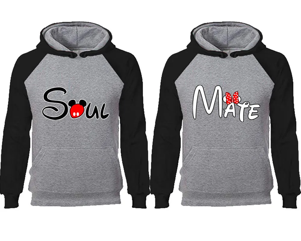 Soul & Mate Couple Matching Raglan Hoodies – Comfortable Unisex Pullover | Sold Separately in Sizes & Colors
