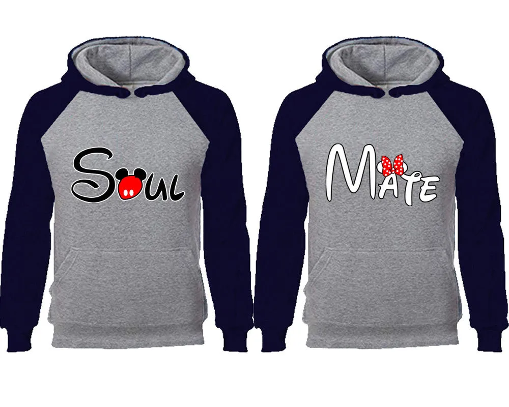 Soul & Mate Couple Matching Raglan Hoodies – Comfortable Unisex Pullover | Sold Separately in Sizes & Colors